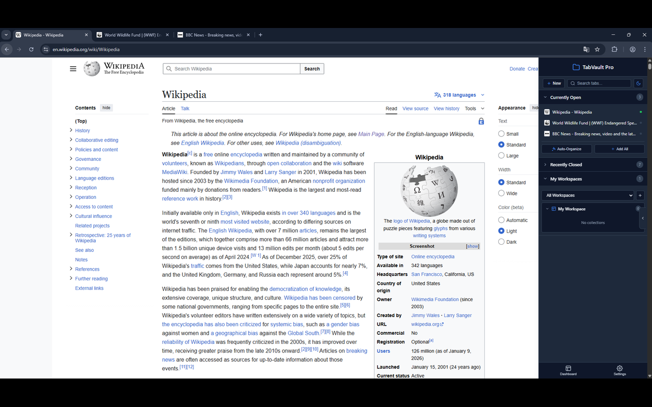 One-Click Save - Save tabs instantly
